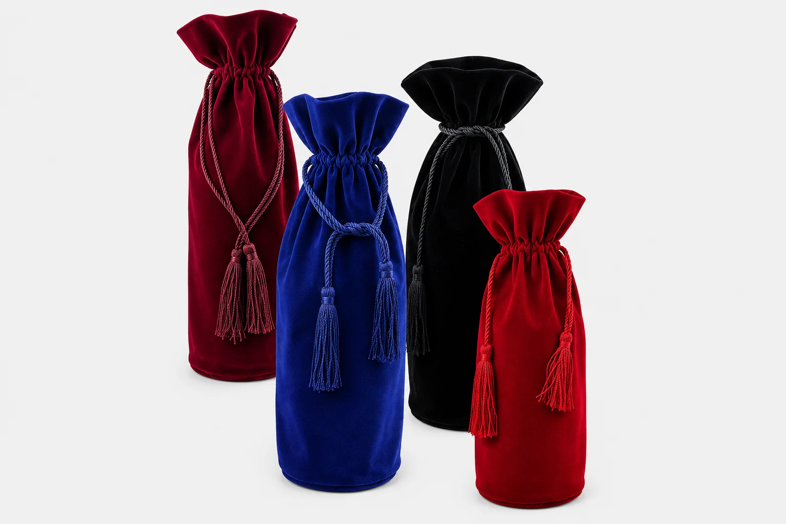 Velvet Wine Bag with matching Drawstring Cord